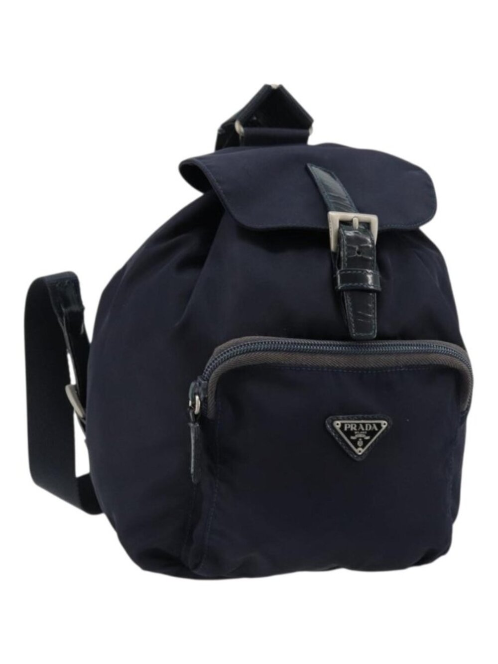 PRADA Backpack Nylon Navy Silver